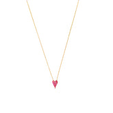 Pink Stone Small Heart Necklace